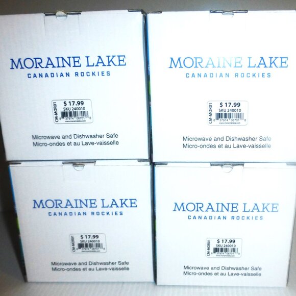 bsm 4x MORAINE LAKE Coffee MUGS Coffee Mug Banff Mountains Glacier Lake Louise - Picture 2 of 11
